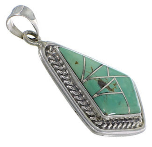 Genuine Sterling Silver Turquoise Slide Pendant EX29595